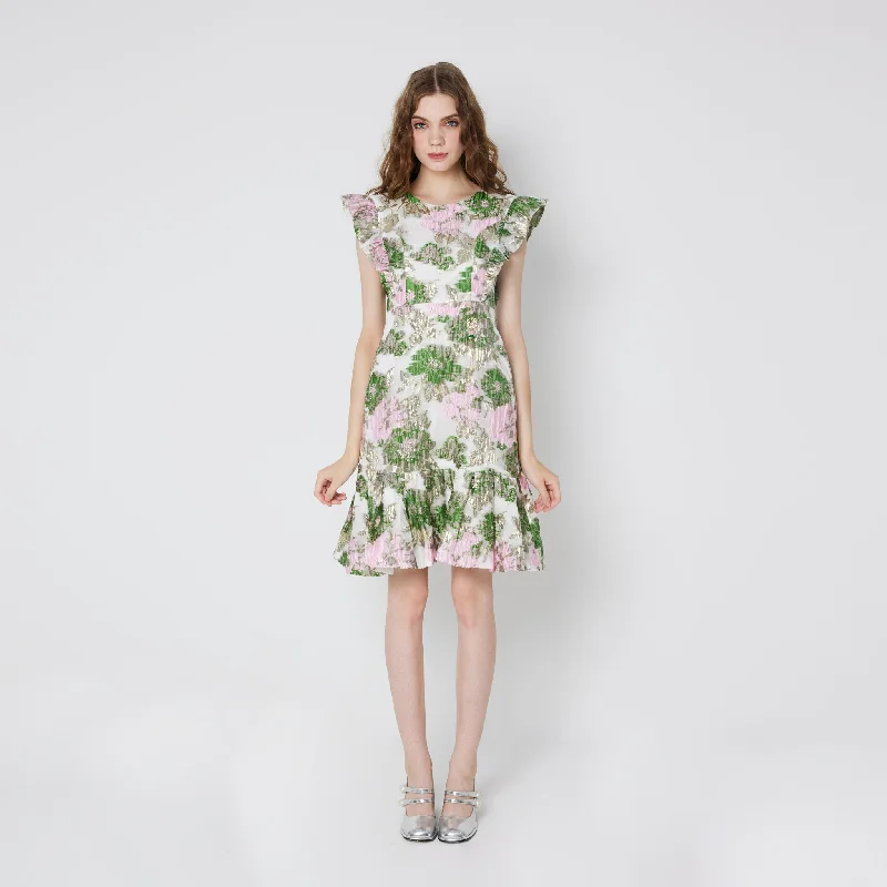 Xin Fu Ruffle Dress Tunics Summer linen