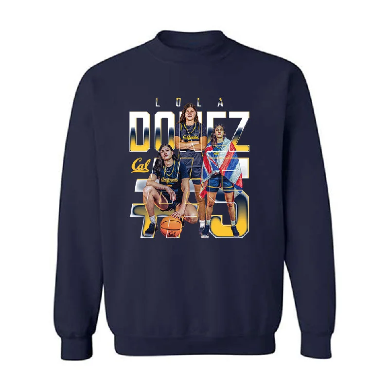 UC Berkeley - NCAA Women's Basketball : Lola Donez - Player Collage Crewneck Sweatshirt Hoodie with Hem Lace Feminine Delicate