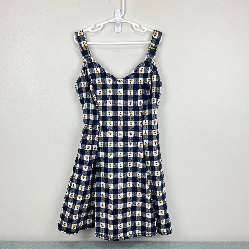 Vintage Zanoni by Jalate Plaid Sunflower Dress Small USA Tunics Denim casual