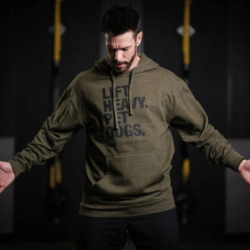 Lift Heavy. Pet Dogs. - Hoodie Hoodie with Cropped Fit Short Trendy