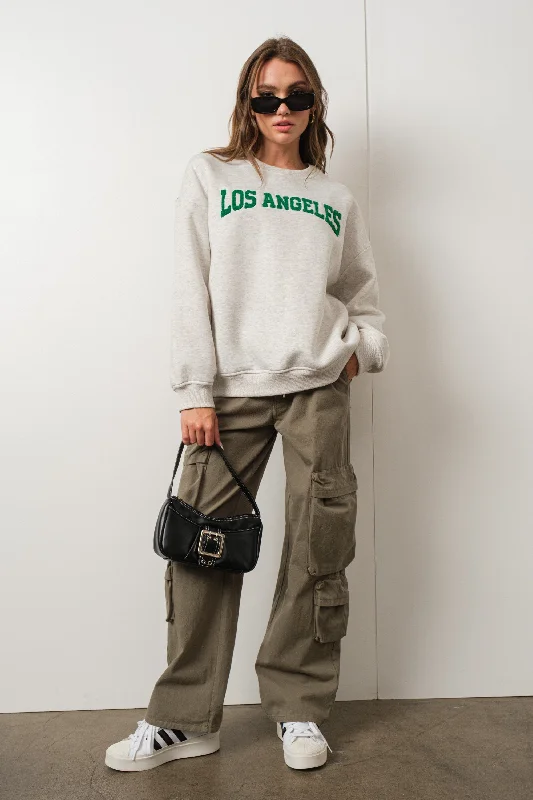 Los Angeles Sweatshirt Hoodie with Cropped Fit Short Trendy