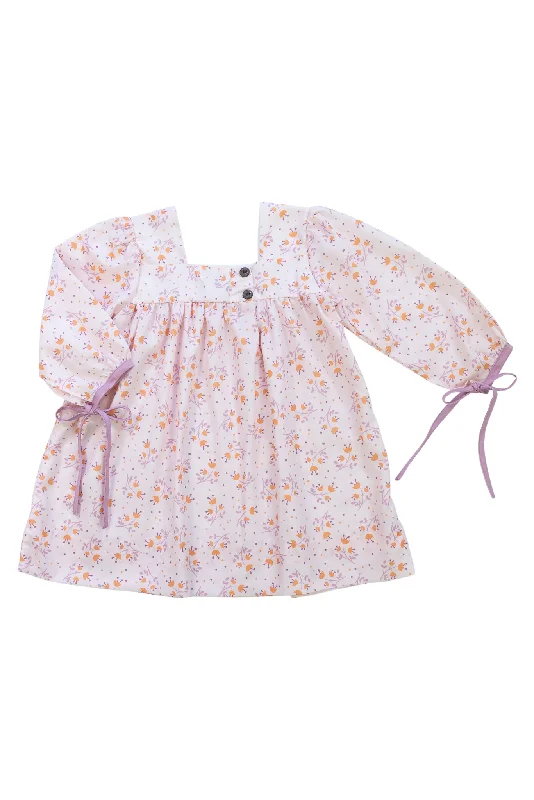Girls Lavender Floral Dress empire Waist empire
