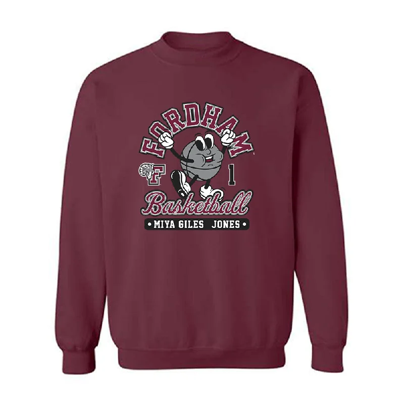 Fordham - NCAA Women's Basketball : Miya Giles - Jones - Fashion Shersey Crewneck Sweatshirt Hoodie with Sequins Glamorous Eye-catching