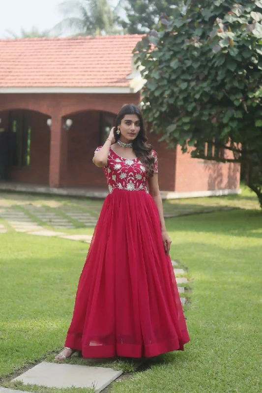 Jyoti Fashion Women's Rani Pink Sequins Embroidered Faux Georgette Anarkali Dress Bodycon Club Sequined Jyoti Fashion Women's Rani Pink Sequins Embroidered Faux Georgette Anarkali Dress Bodycon Club Sequined