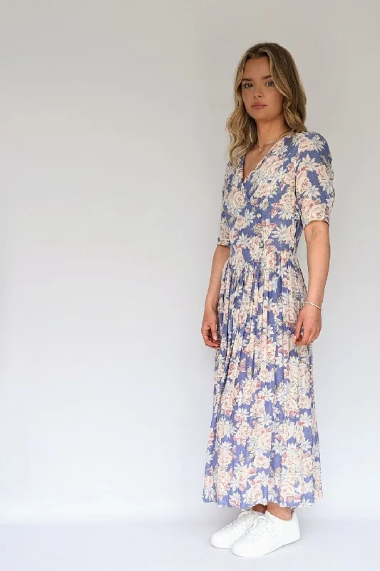Vintage Laura Ashley 80s Floral Pastel Dress Tunics Evening elegant
