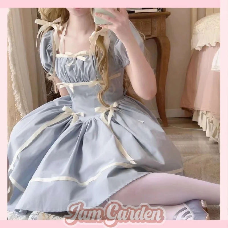 Lolita Ribbon Large Hem Princess Dress Tunics Cozy soft