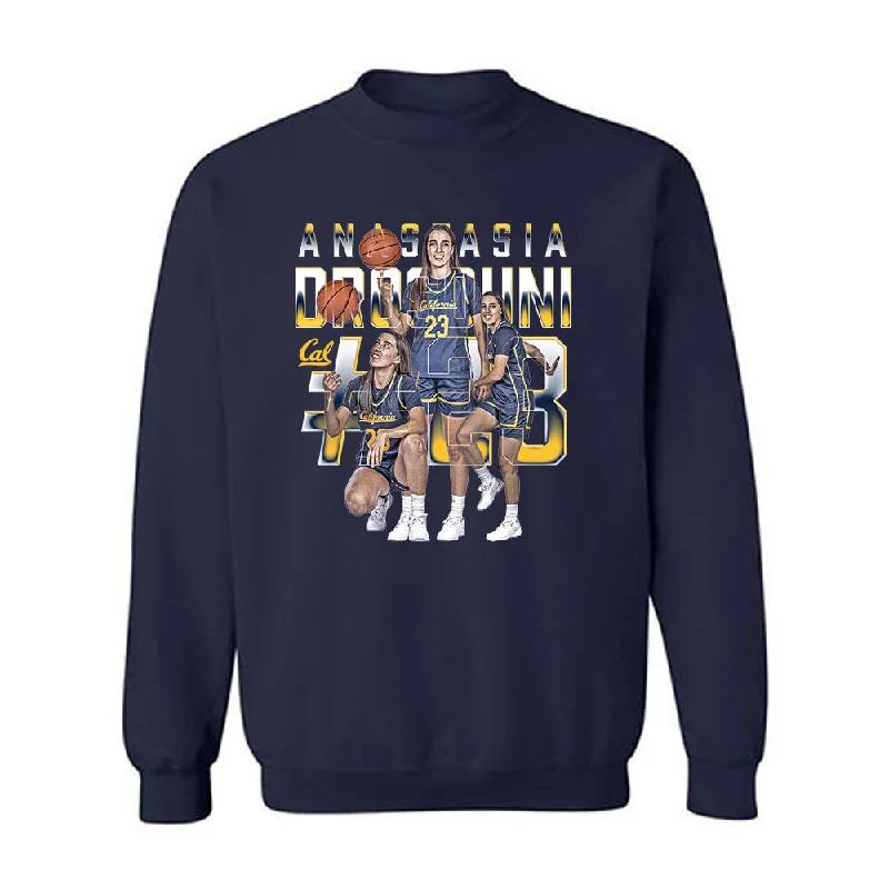 UC Berkeley - NCAA Women's Basketball : Anastasia Drosouni - Player Collage Crewneck Sweatshirt Hoodie with Hem Patch Decorative Personalized