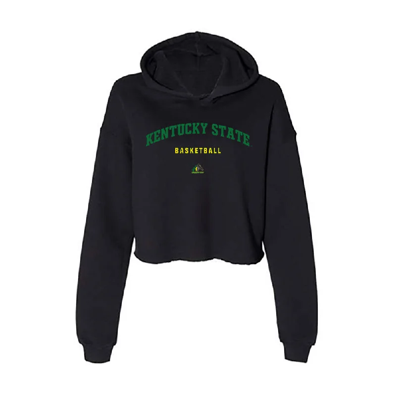 KYSU - NCAA Women's Basketball : Aaliyah Hayes - Classic Shersey Women's Crop Fleece Hoodie Hoodie with Monochrome Minimalist Simple