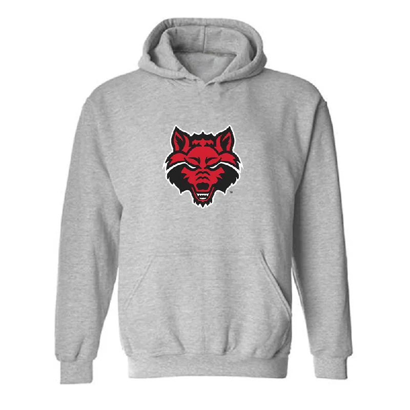 Arkansas State - NCAA Women's Basketball : Annaliese Griffin - Classic Shersey Hooded Sweatshirt Hoodie with Monochrome Minimalist Simple