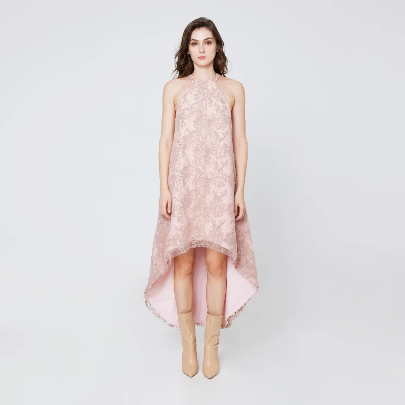 Elyn Halter Shimmering Dress Pencil Office Professional