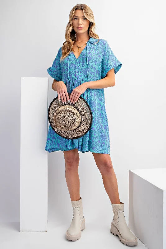 Jade Green Printed Front Tie Dress Tunics Bestseller popular