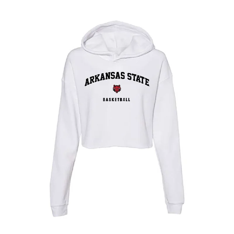 Arkansas State - NCAA Women's Basketball : Cheyenne Forney - Women's Crop Fleece Hoodie Hoodie with Longline Fit Extended Stylish