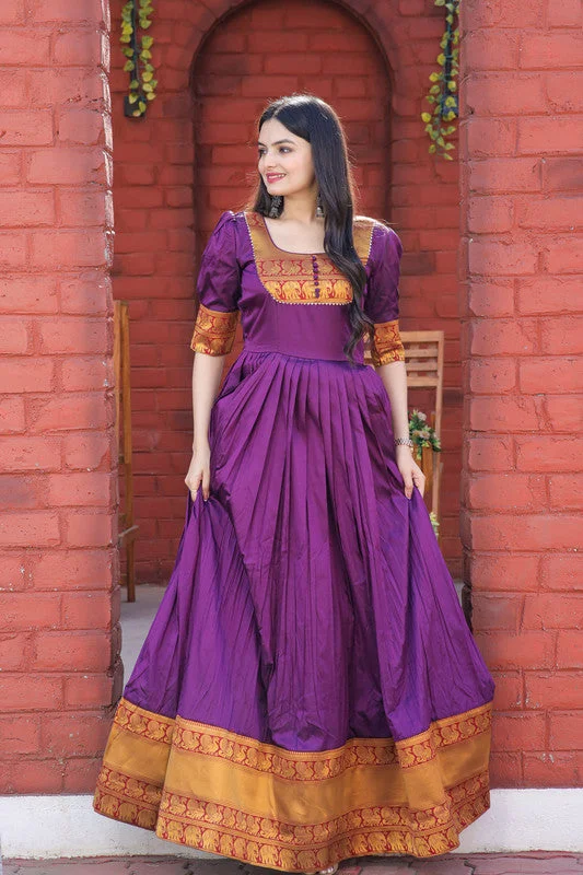 Jyoti Fashion Women's Purple Silk Jacquard Weaving Festive Anarkali Dress Tunics Corduroy durable Jyoti Fashion Women's Purple Silk Jacquard Weaving Festive Anarkali Dress Tunics Corduroy durable