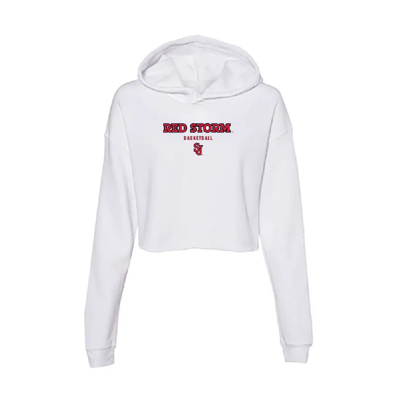 St. Johns - NCAA Women's Basketball : Skye Owen - Women's Crop Fleece Hoodie Hoodie with High Neck Warm Protective