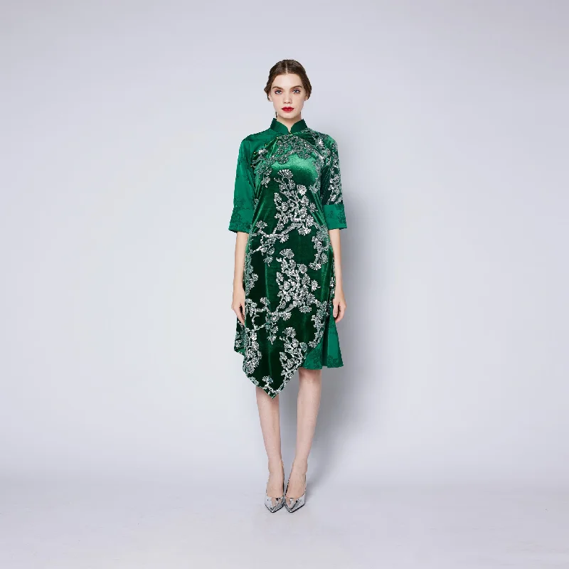 Meng Yao Velvet Dress Tunics Party sparkling