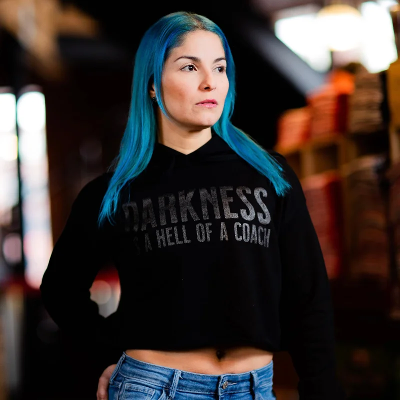 Darkness is a Hell of a Coach - Women's Crop Hoodie Hoodie with Set-In Sleeves Structured Classic