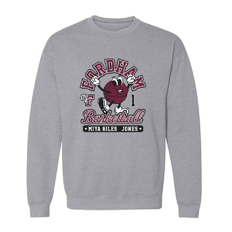 Fordham - NCAA Women's Basketball : Miya Giles - Jones - Fashion Shersey Crewneck Sweatshirt Hoodie with Applique Textured Unique