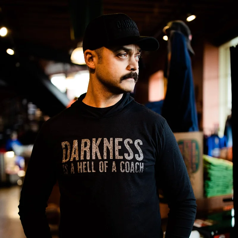 Darkness is a HELL of a Coach - Long Sleeve Hoodie Hoodie with Toggle Buttons Decorative Unique