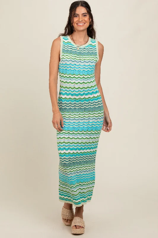 Jade Chevron Round Neck Knit Dress Tunics Bridal satin