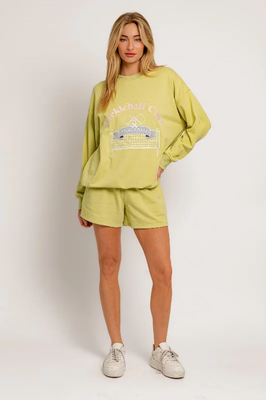 Pickleball Sweatshirt Hoodie with Set-In Sleeves Structured Classic