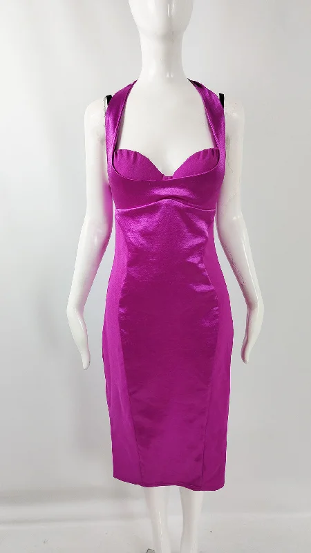 Dawn Stretton Vintage Satin Shelf Bust Y2k Cocktail Party Dress, 2000s Tunics Stylish modern Dawn Stretton Vintage Satin Shelf Bust Y2k Cocktail Party Dress, 2000s Tunics Stylish modern