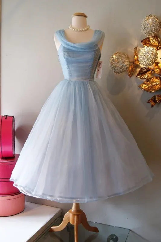 Blue vintage fashion long tulle elegant homecoming dress prom dress evening dress party dress bridesmaid dress gh800 Mermaid Tail Wedding