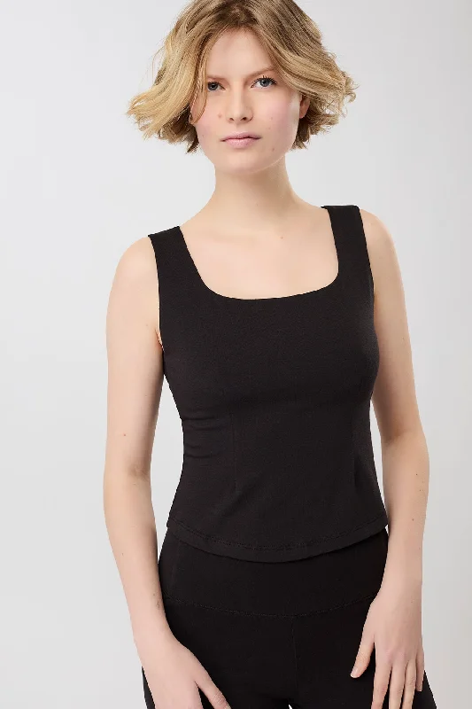 Gym Tank Black turquoise tank top