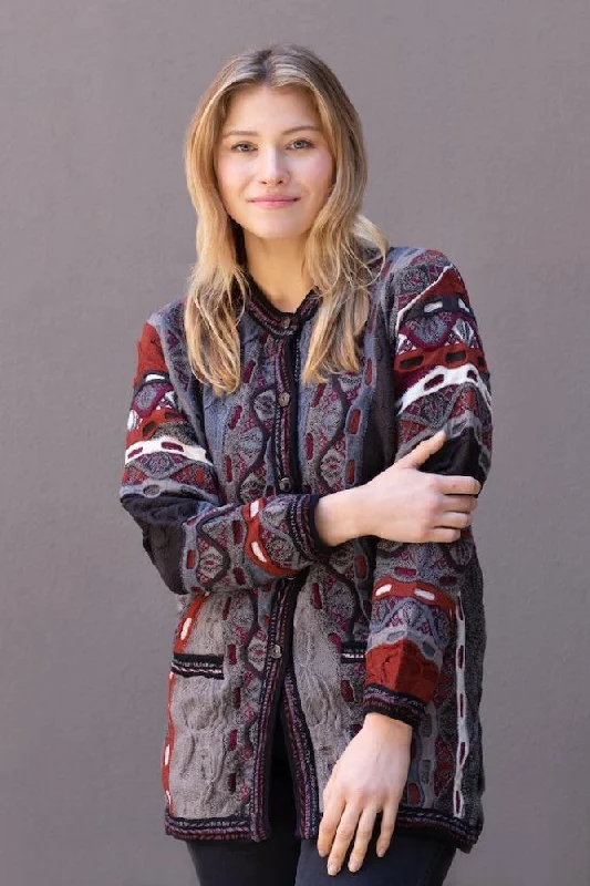 Bronze Cardigan Asymmetrical,ymmetric Pencil Cardigan