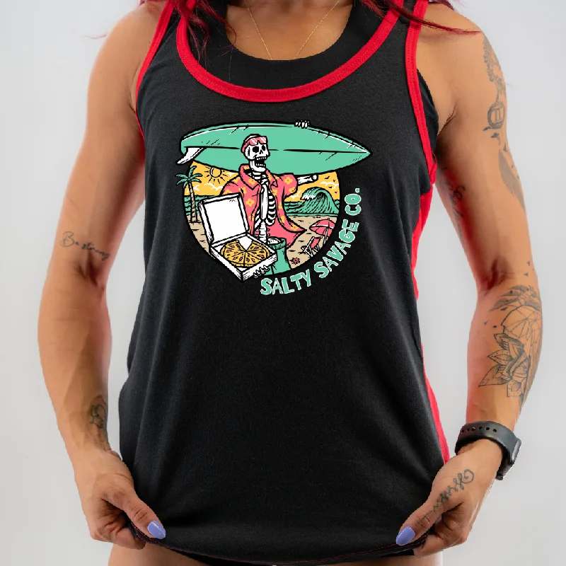 Salty Savage Ladies “Pizza Party” Two Tone Racerback Tank stylish tank top