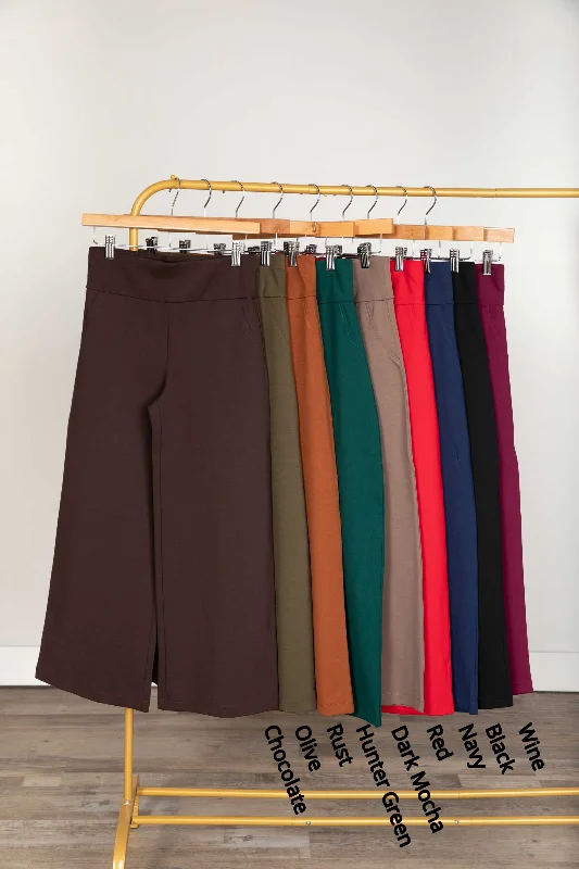 The Magic Cropped Wide Leg Pant Warm Wool Trousers