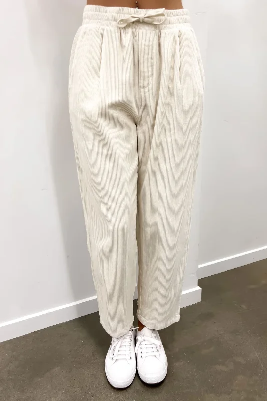 Joel Cord Pant Cream Comfy High-Waist Jeans