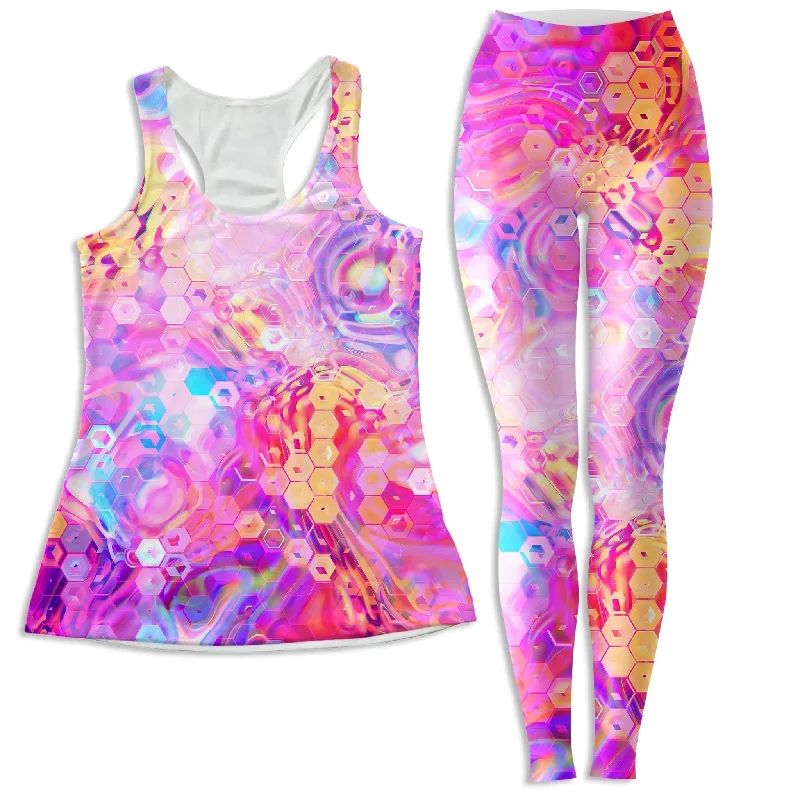 Purple Mirage Women's Tank and Leggings Combo athletic tank top