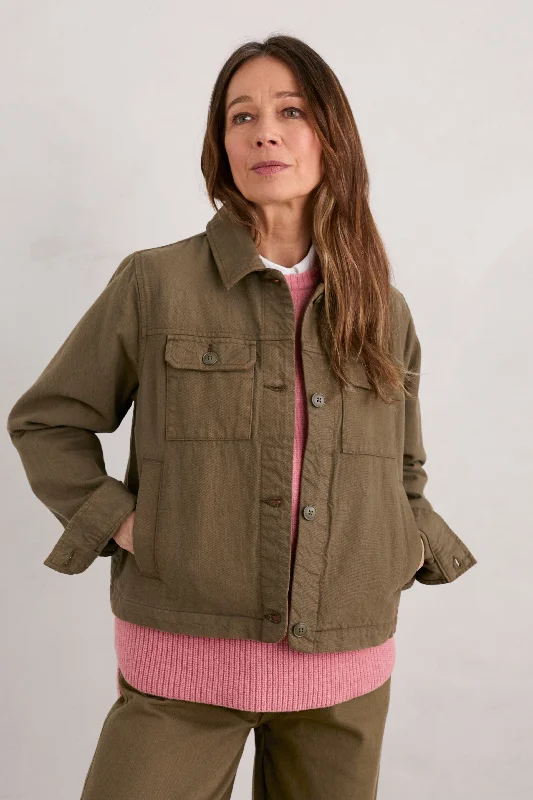 Seasalt Dark Seagrass Ballad Jacket Trench Coat Raincoat Waterproof Jacket