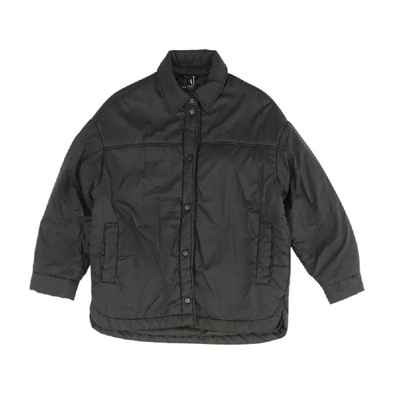 Black Solid Puffer Jacket Toggled Jacket Drawstring Jacket Belted Jacket