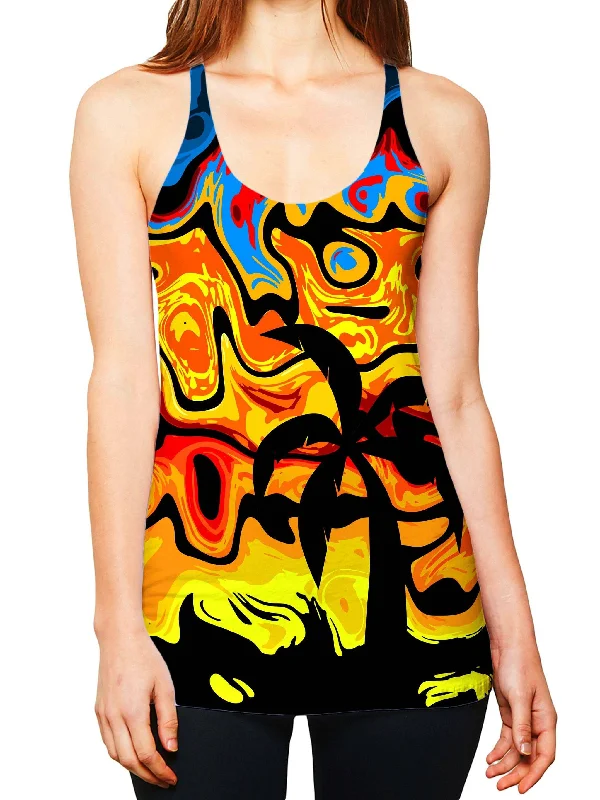 Abstract Summer Sunset Women's Tank coral tank top