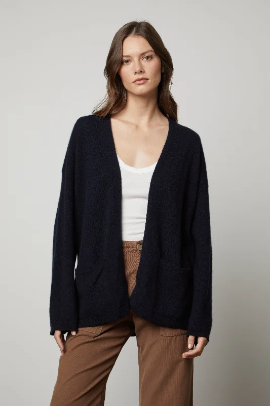 LILA CASHMERE CARDIGAN Cable Knit Ribbed Knit Lace Knit