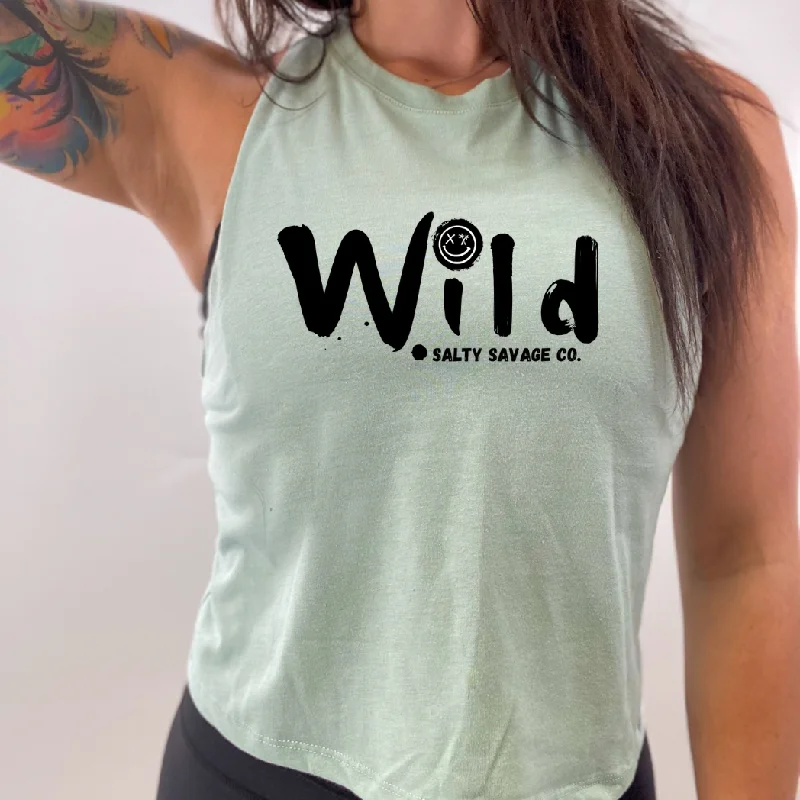 Ladies "Wild" Flowy Crop Tank activewear tank top