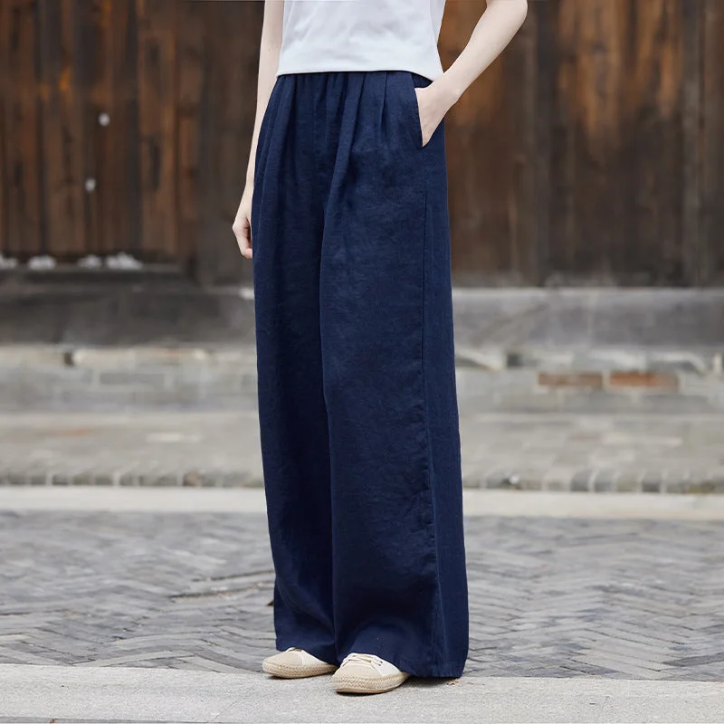 Cotton & Linen Traditional Chinese Style Women's Loose Pants Comfortable Maternity Pants