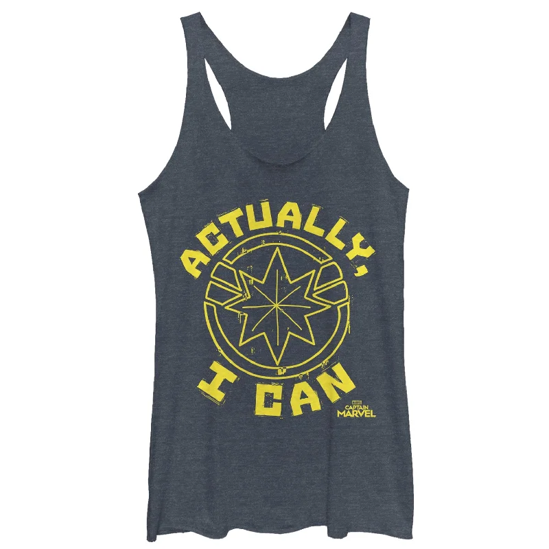 Women's Marvel Captain Marvel Actually Can Quote Racerback Tank Top print tank top