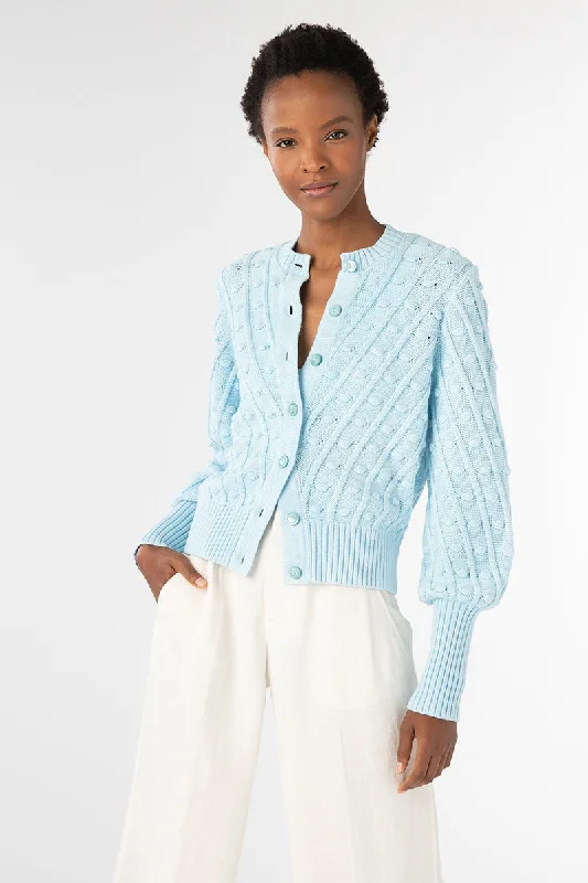 Kinross Cashmere Bobble Cardigan Transparent Opaque Sheer