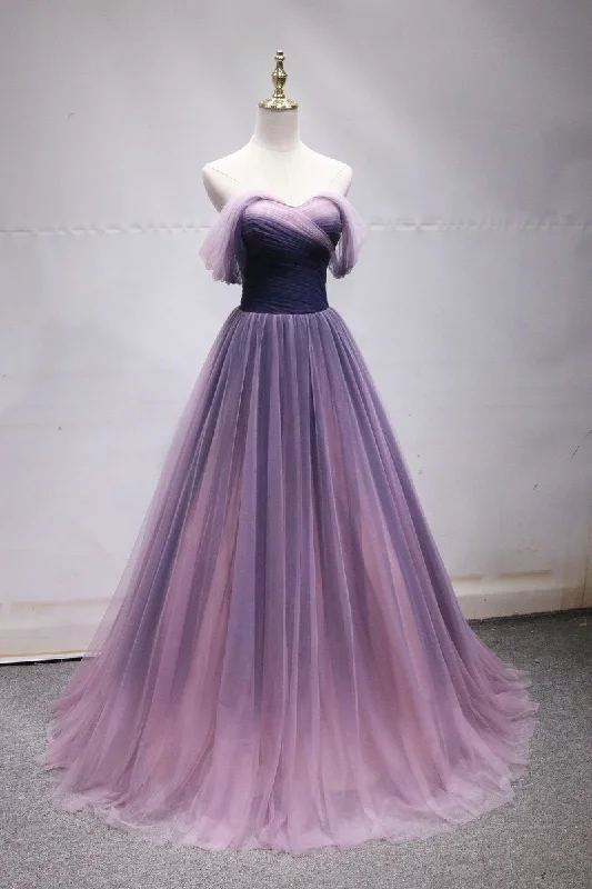Tulle Party Dresses Ombre Off the Shoulder Long Evening Dresses A Line Prom Dresses Tunics Floral girly Tulle Party Dresses Ombre Off the Shoulder Long Evening Dresses A Line Prom Dresses Tunics Floral girly
