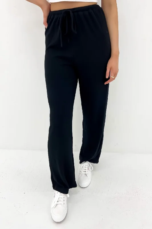 Caeleigh Ribbed Pant Black Slim-Fit Leggings