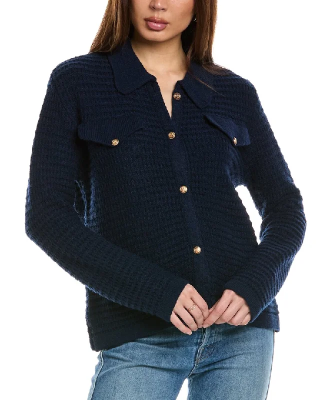 ANNA KAY Lelyra Cashmere-Blend Cardigan Open Front Closed Front Wrap Front