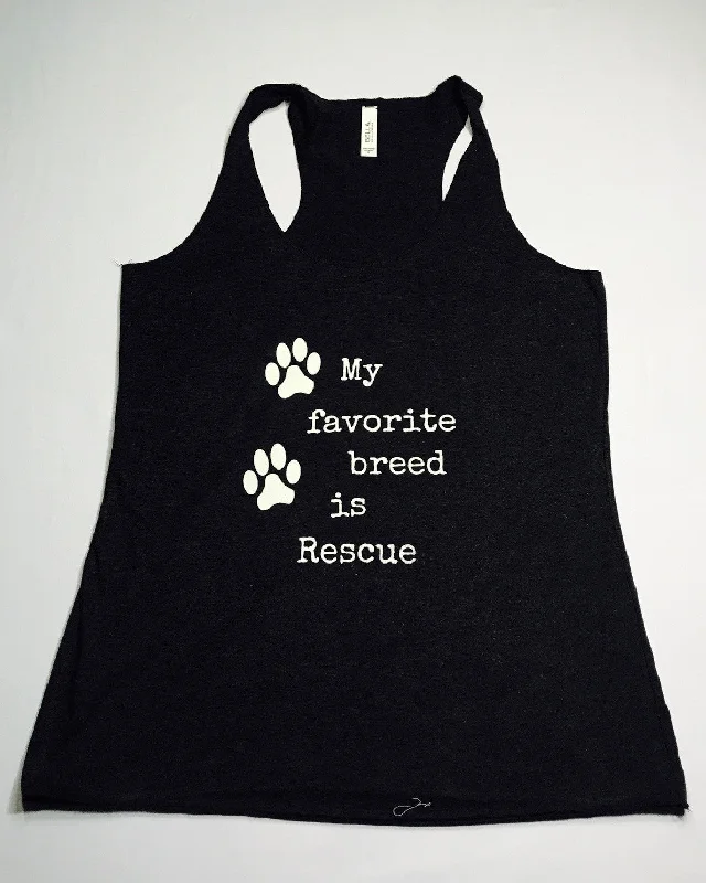 My Favorite Breed is Rescue Womens Racerback Tank soft pink tank