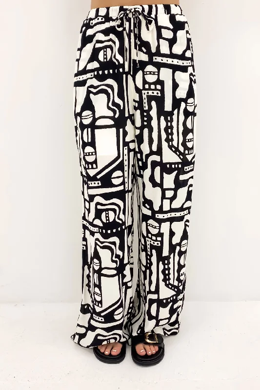 Imani Pant Print Elegant High-Waist Pants