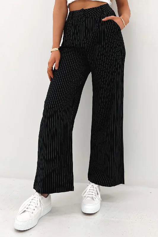 Lucas Pant Black Pinstripe Fashionable Work Pants