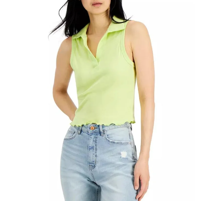 JUST POLLY - Cropped Polo Tank Top vintage tank top