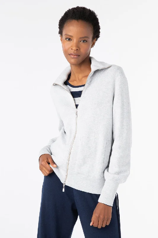 Kinross Cashmere Short zip Collared Cardigan Thin Thick Dense