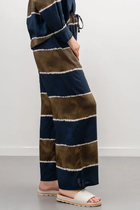 SHIBORI PRINTED PANTS Comfortable Pleated Pants
