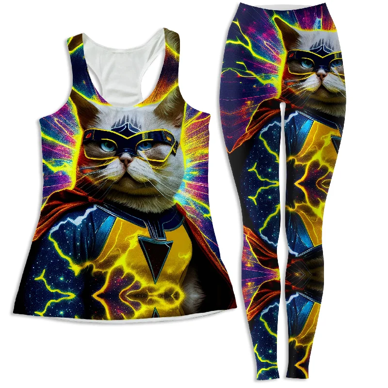 Cat Hero Women's Tank and Leggings Combo solid color tank